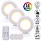 3x LED Closet Lights RGB Multicolor Wireless Puck Under Cabinet + Remote